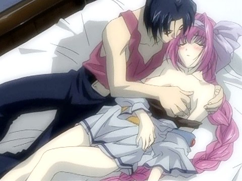 Very hot anime sex scene from horny lovers 