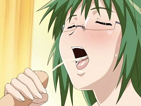 Hentai babe eating the hot spunk 