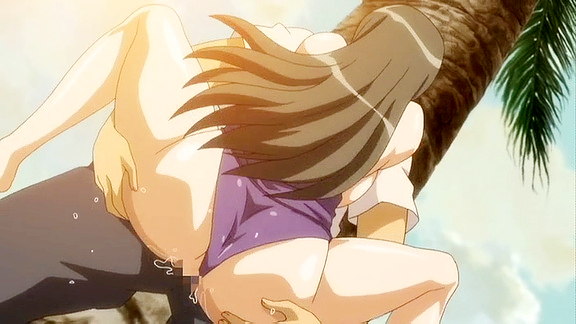 Anime lady in bikini in beach sex 