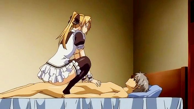 attractive yellow-haired maid gets a creampie 